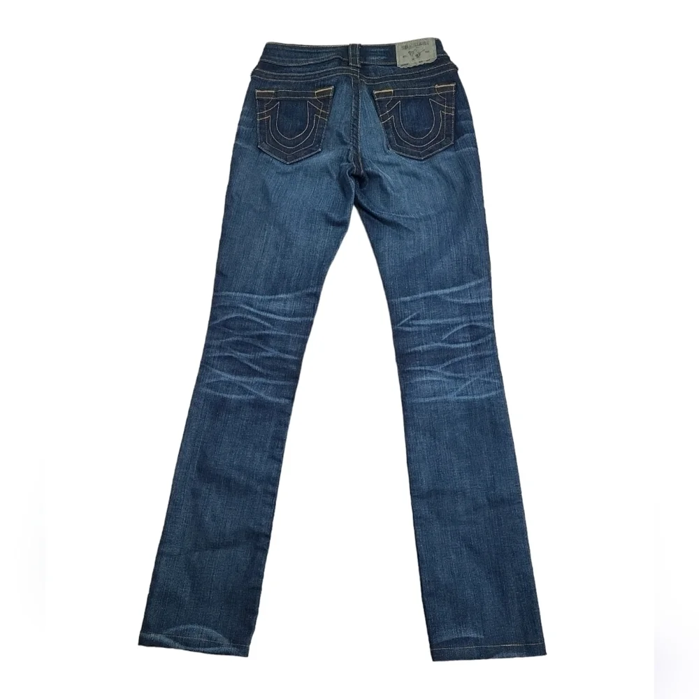True Religion Avery Straight leg Jeans in Blue Women's Size 24 - Picture 8 of 13